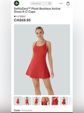 Halara SoftlyZero™ Poinsettia Red Plush Backless Active Dress